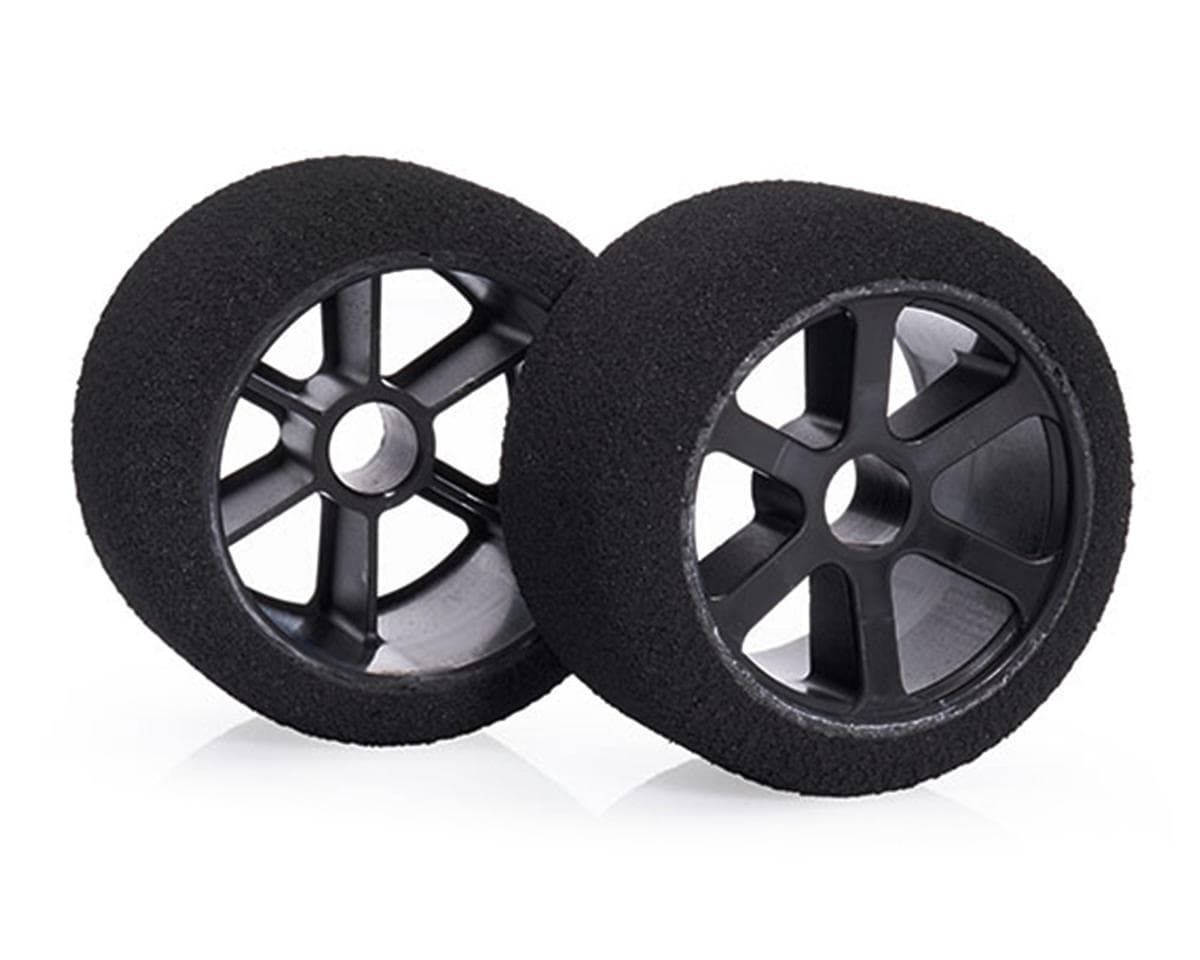 Matrix 1/12 On-Road Foam Front Tires (35 Shore/X2 Pink) (Carbon Wheel) (2) (Bearing Style)