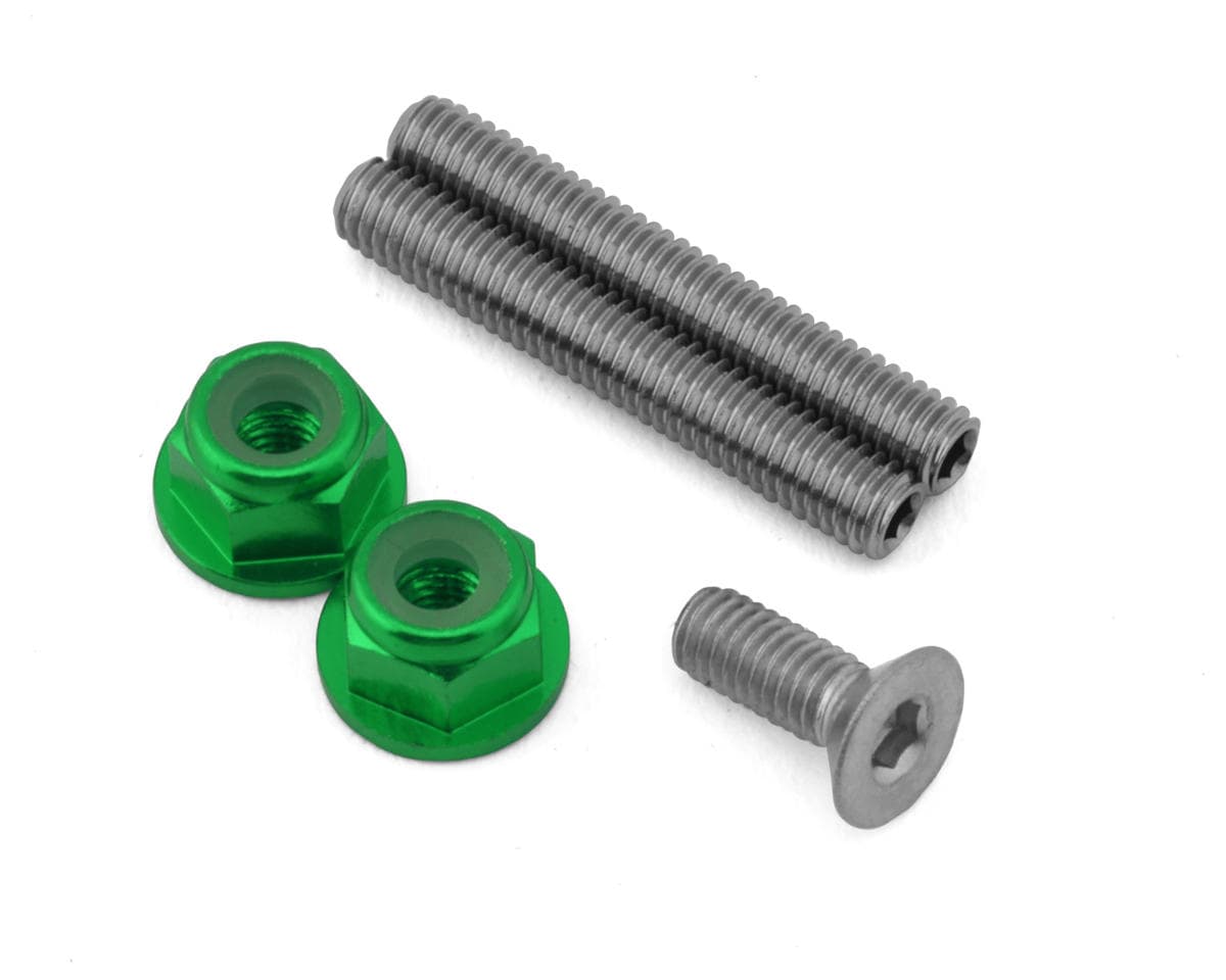 175RC RC10B7/B7D "Ti-Look" Lower Arm Stud Kit (Green)