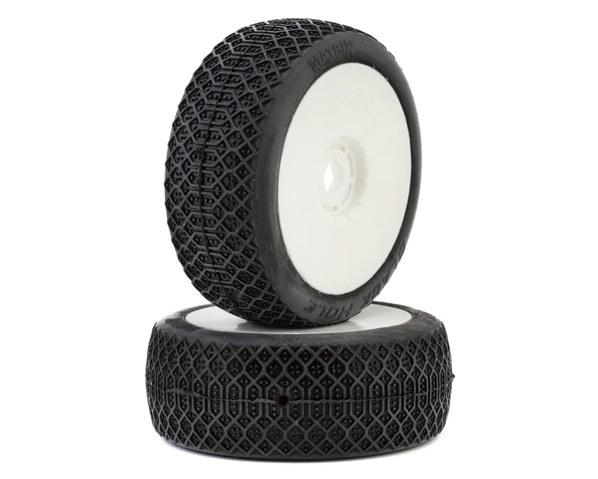 Matrix Blackhole 1/8 Pre-Mounted Buggy (2024 Champion) Tires (White) (2) (Medium)