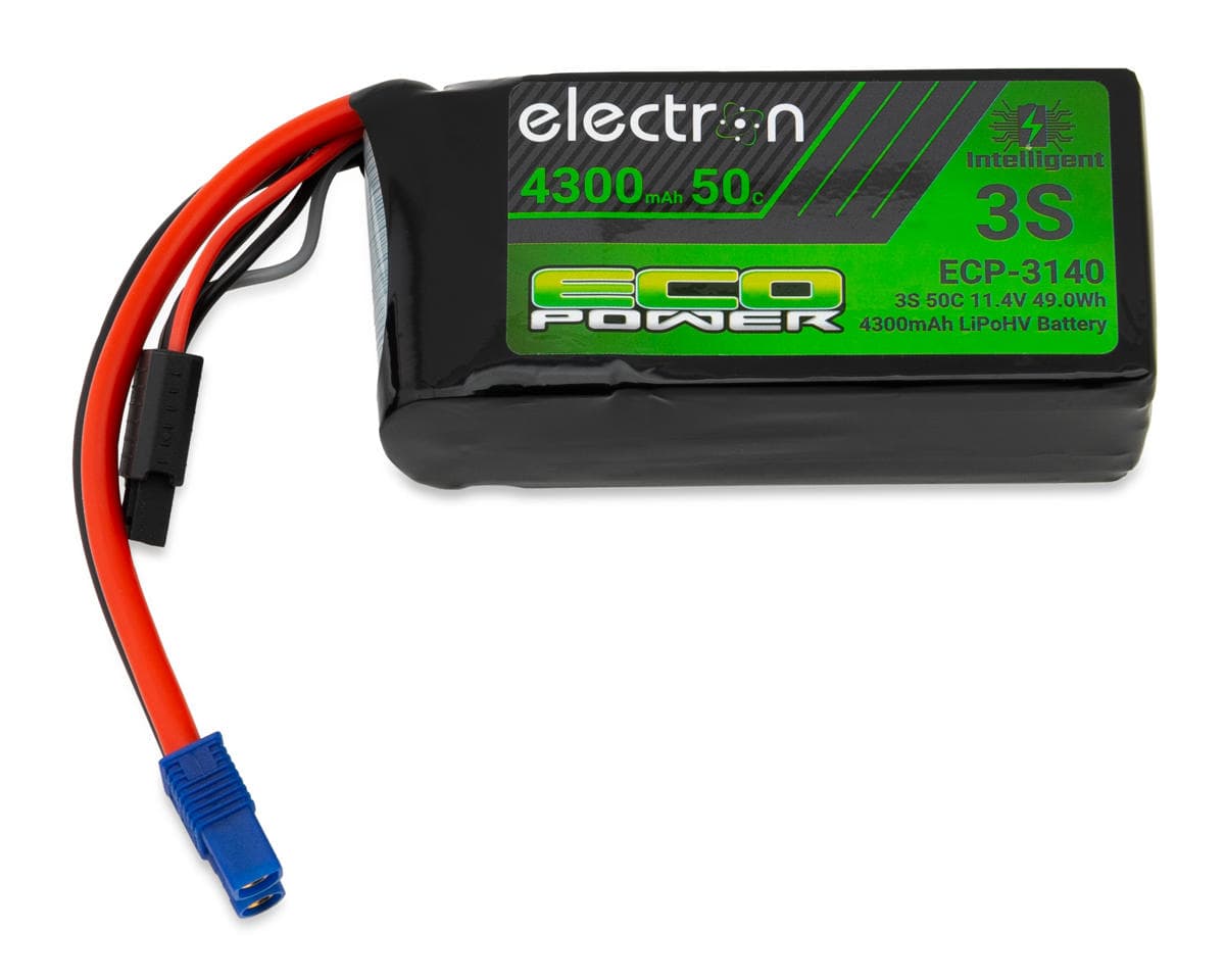 EcoPower "Electron" 3S 50C Intelligent HV LiPo Battery w/EC3 Connector (11.4V/4300mAh) (Axial™ 1/10 vehicles)