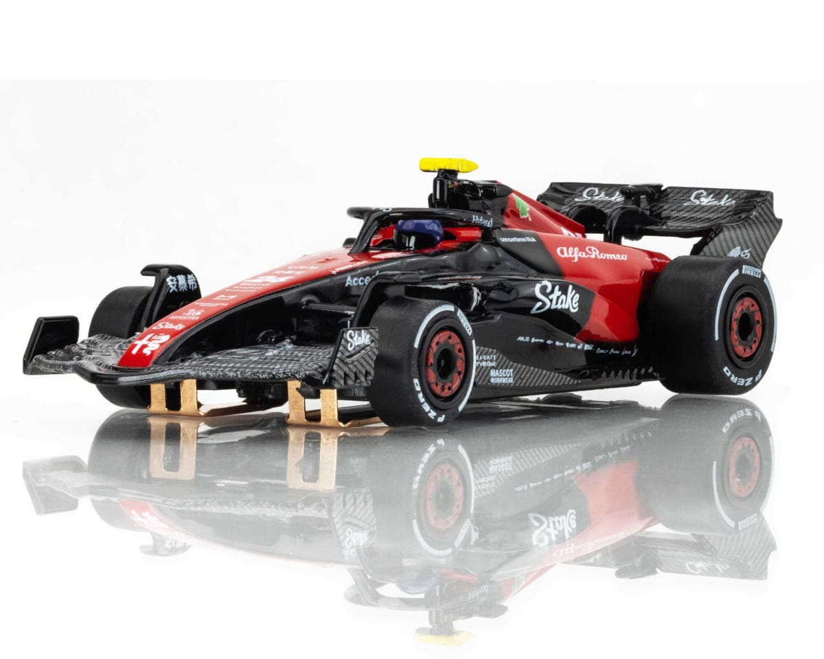 AFX Alfa Romeo 2023 F1 FY-24 HO Scale Slot Car (Black/Red) (LWB) (Mega G+) (Limited Edition)