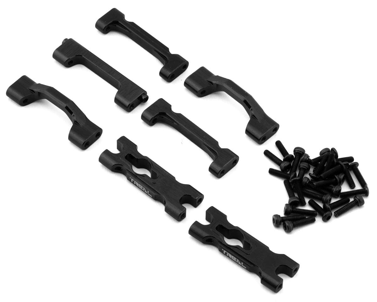 Treal Hobby Losi Mini LMT Aluminum Chassis Cross Brace Set (Black) (Grave Digger/Son-Uva Digger)