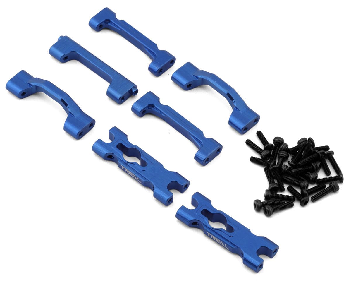 Treal Hobby Losi Mini LMT Aluminum Chassis Cross Brace Set (Blue) (Grave Digger/Son-Uva Digger)