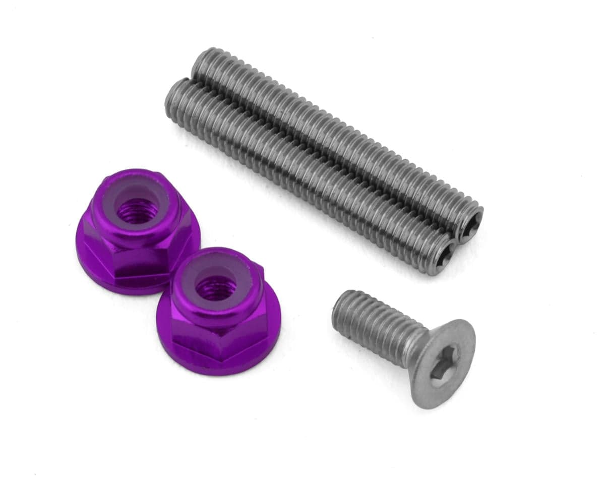 175RC Mugen MSB1 Stainless Steel "Ti-Look" Lower Arm Studs Set (Purple)