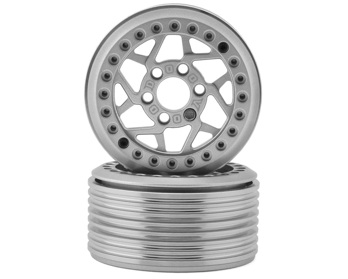 Team Ottsix Racing Deep Pocket 1.9" Dillinger Rock Crawler Beadlock Wheels (Silver) (2)