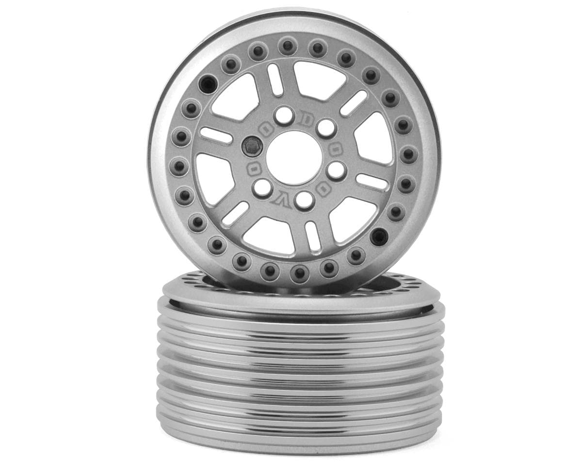 Team Ottsix Racing Deep Pocket 1.9" Split 6 Spoke Rock Crawler Beadlock Wheels (Silver) (2)