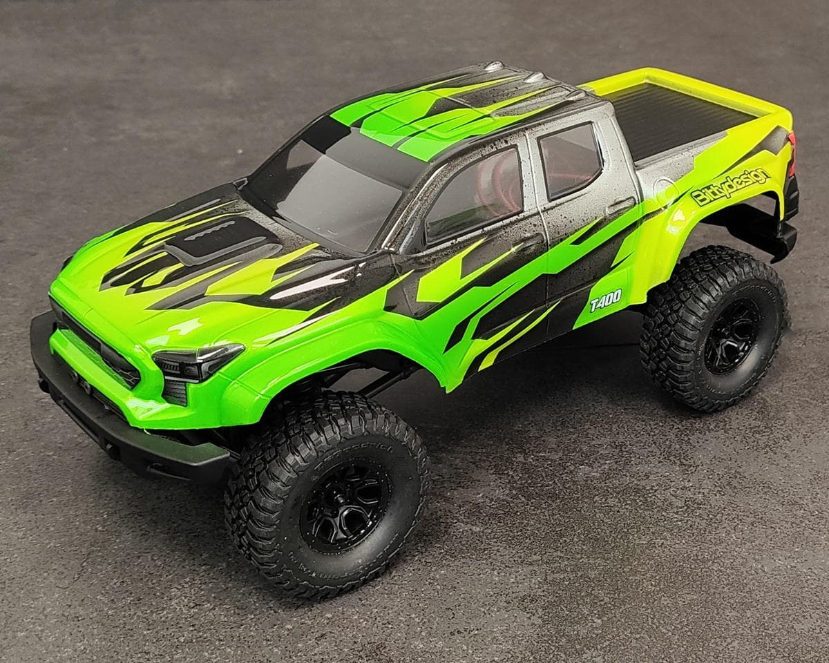 Bittydesign T400 1/18 Micro Crawler Pre-Trimmed Truck Body for Traxxas® TRX-4M® (Clear) w/Clipless Body Mounts