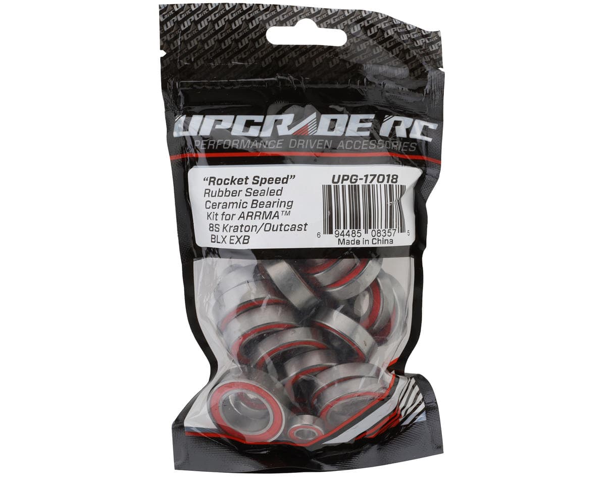 UpGrade RC "Rocket Speed" Rubber Sealed Ceramic Bearing Kit for Arrma® 8S Kraton®/Outcast™ BLX EXB