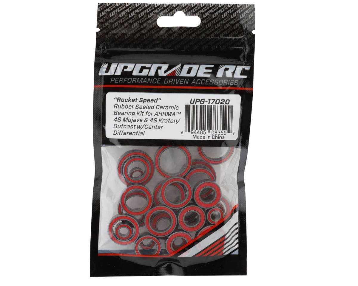 UpGrade RC "Rocket Speed" Rubber Sealed Ceramic Bearing Kit for Arrma® 4S Mojave™/Kraton®/Outcast™ w/Center Diff