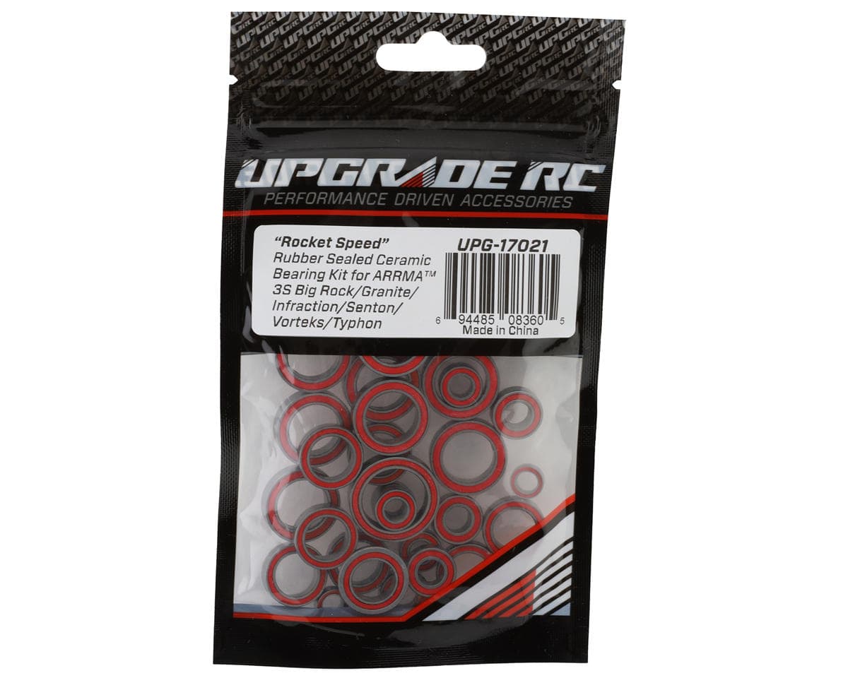 UpGrade RC "Rocket Speed" Rubber Sealed Ceramic Bearing Kit for Arrma® 3S Big Rock™/Granite™/Infraction™/Senton™/Vorteks™/Typhon™