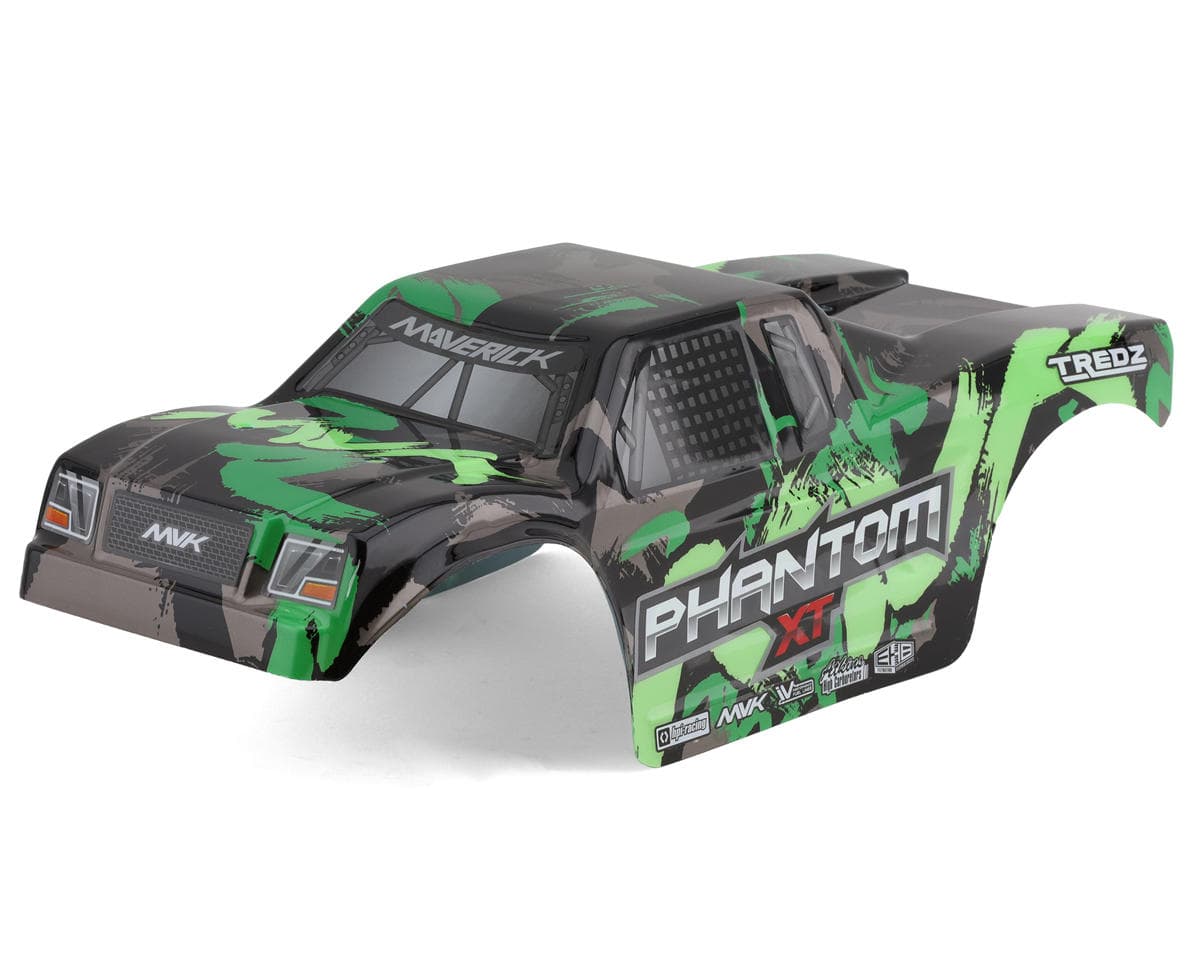 Maverick Phantom XT 4WD Off-Road 1/10 Pre-Painted Truck Body (Black/Green)