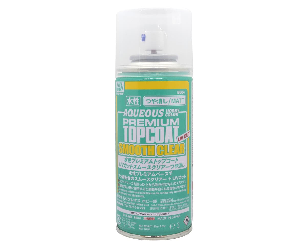 GSI Creos Mr. Hobby Aqueous Premium Top Coat Smooth UV Cut Spray Paint (Clear) (Matte)