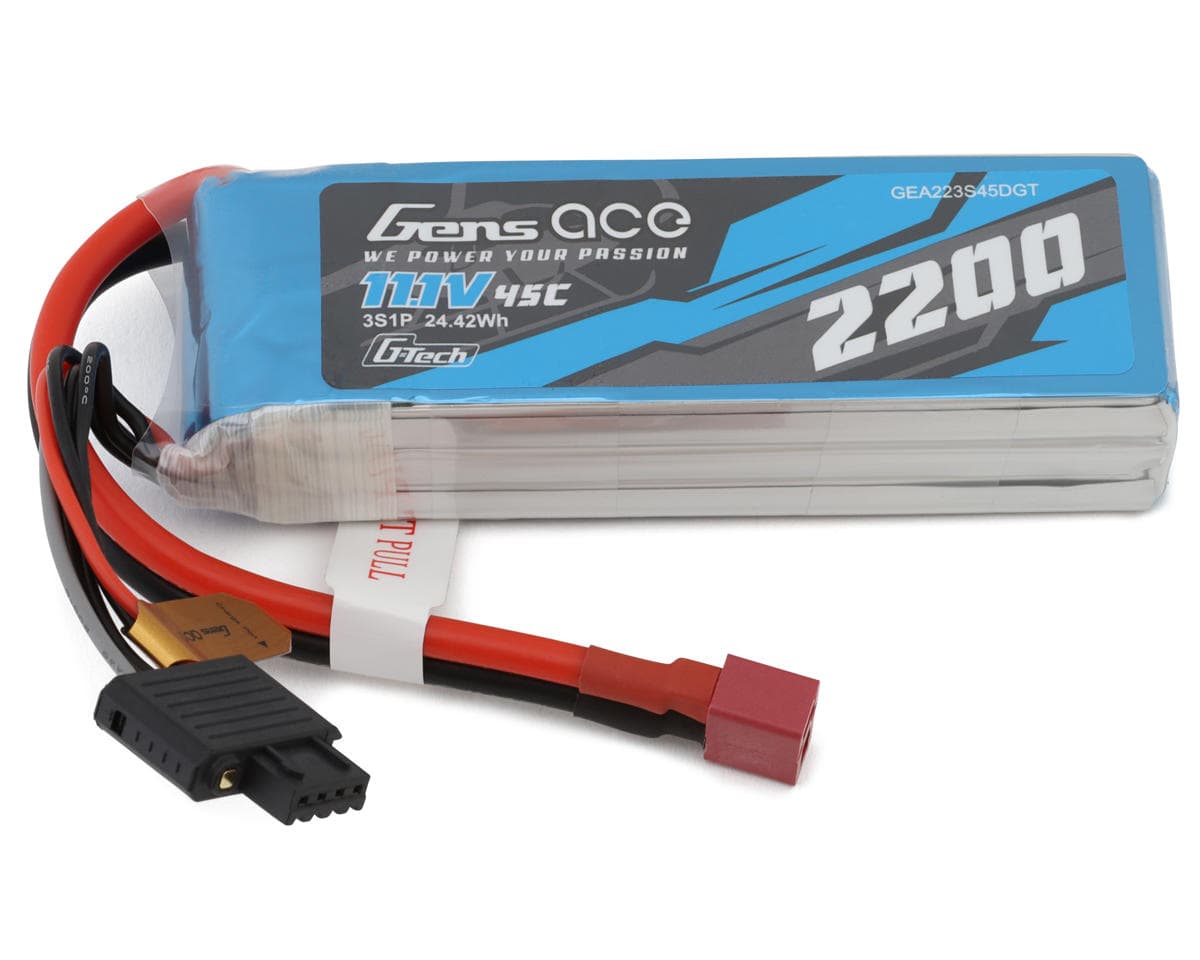 Gens Ace G-Tech Smart 3S LiPo Battery 45C (11.1V/2200mAh) w/Deans Connector