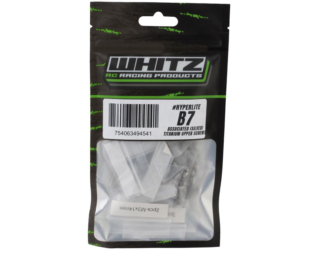 Whitz Racing Products AE B7/B7D HyperLite Titanium Deep Socket Upper Screw Kit (Silver)