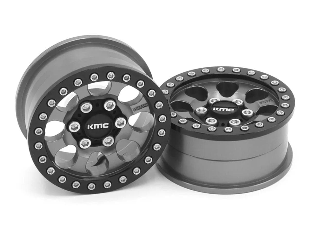 Vanquish Products 1.9" KMC KM237 Riot CNC Aluminum Crawler Beadlock Wheels (Grey) (2)