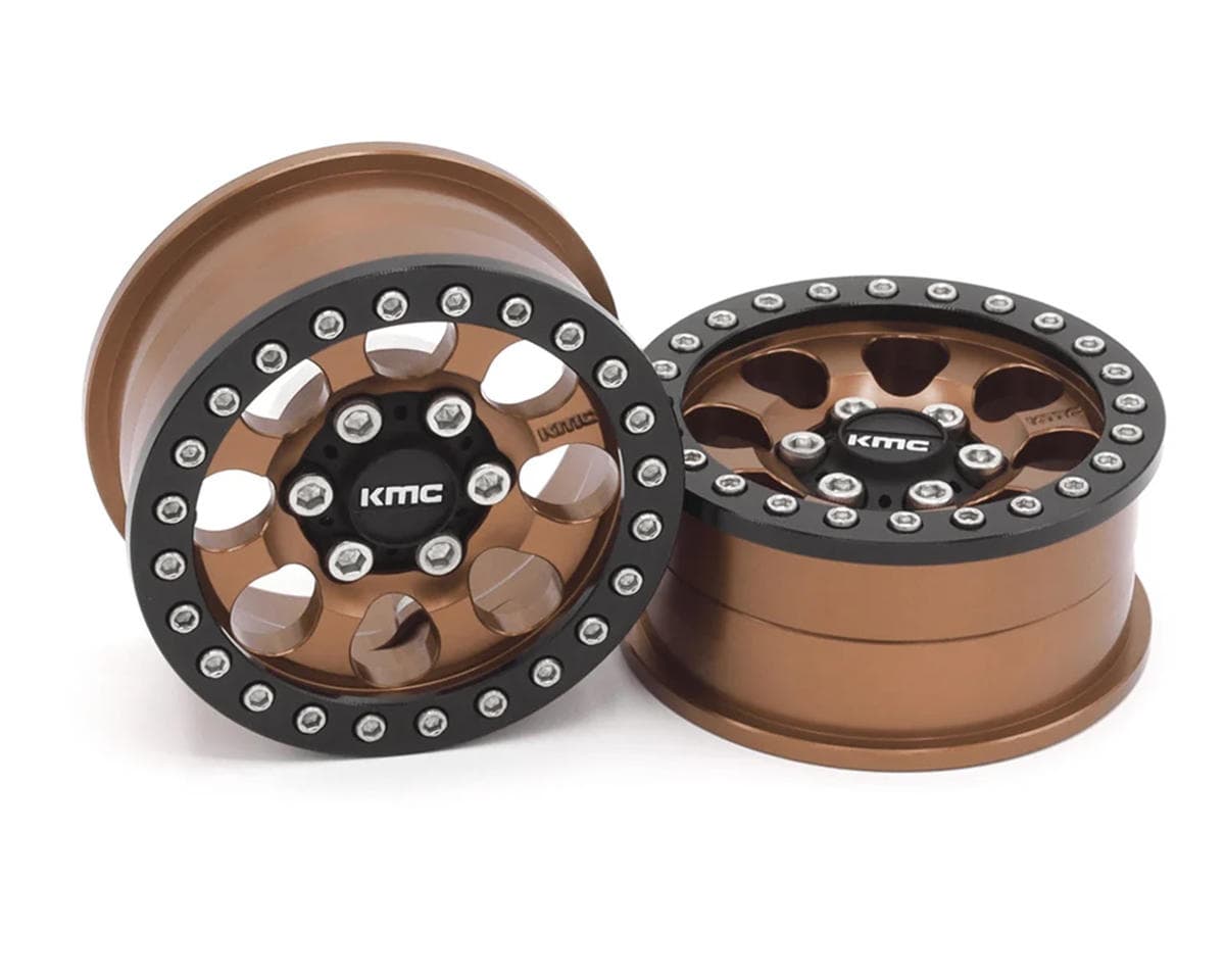 Vanquish Products 1.9" KMC KM237 Riot CNC Aluminum Crawler Beadlock Wheels (Bronze) (2)