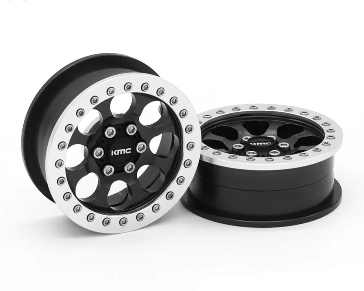 Vanquish Products 2.2" KMC KM237 Riot CNC Aluminum Crawler Beadlock Wheels (Black) (2)