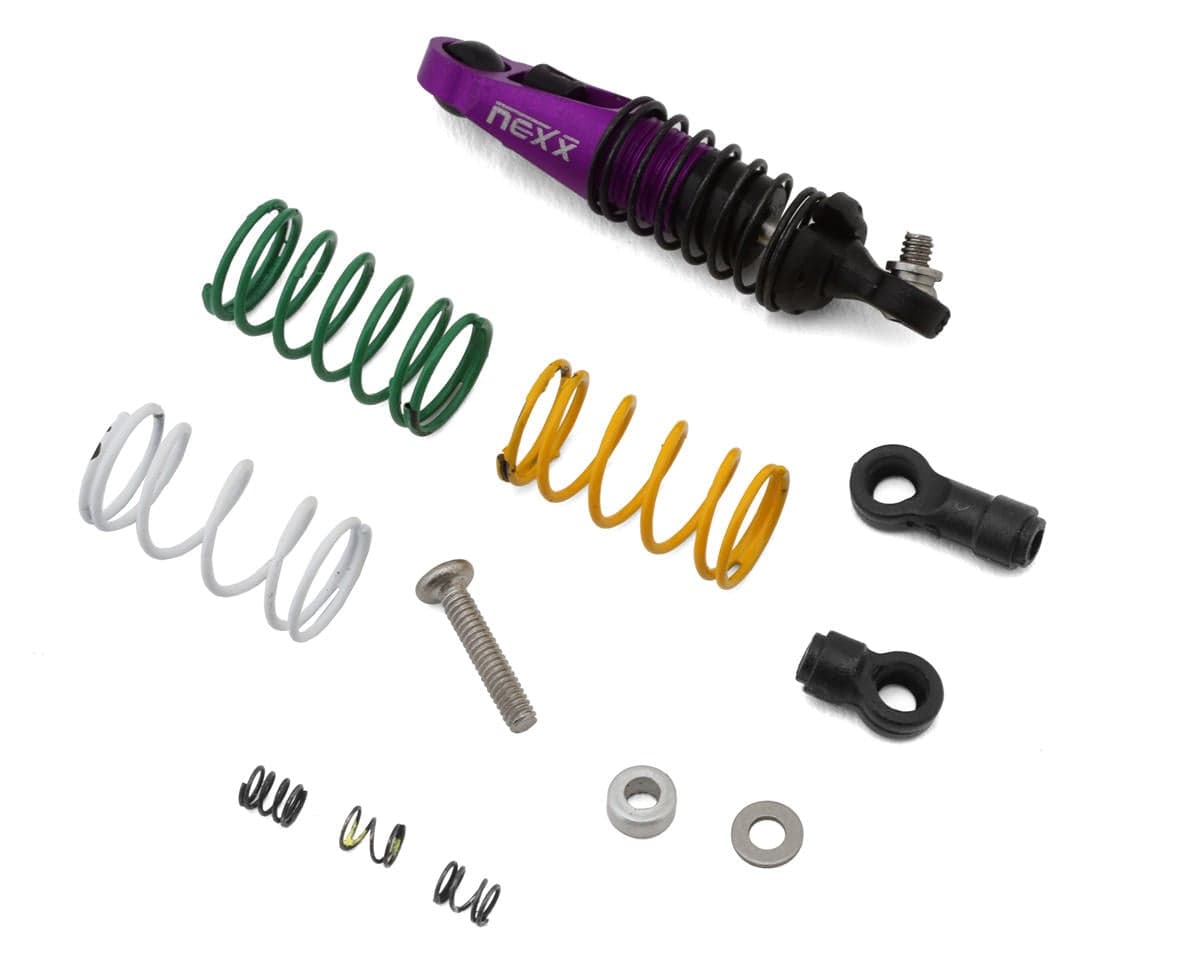 NEXX Racing Mini-Z Premium Aluminum Dual Spring Oil-Filled Center Shock (Purple) w/Tuning Springs