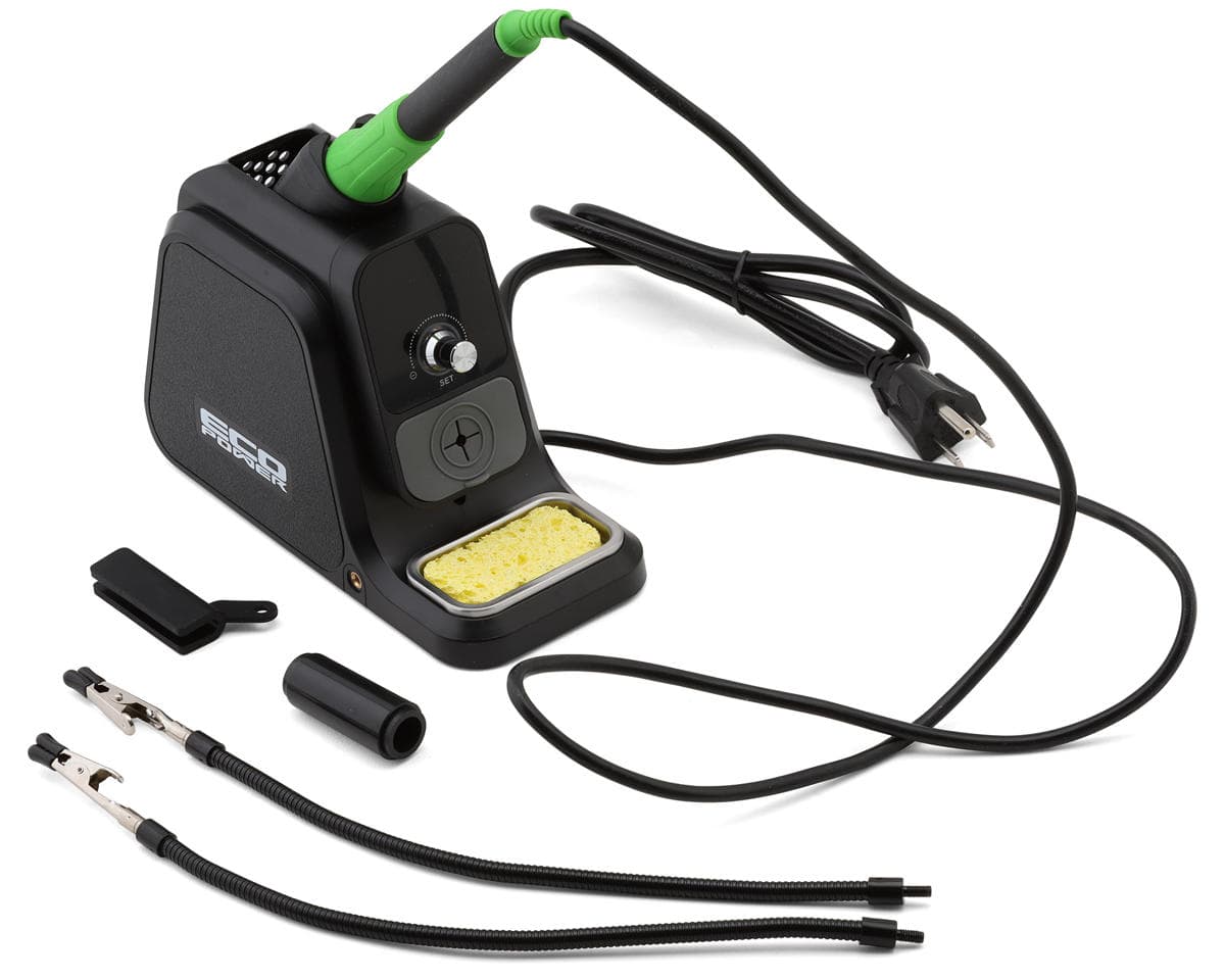 EcoPower 80W Adjustable Temperature Digital Soldering Station w/Alligator Clip Support Arms