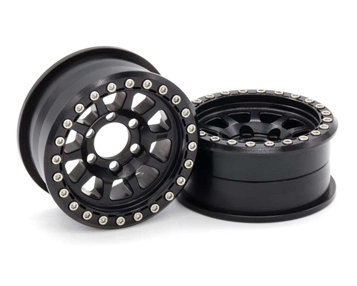 Vanquish Products 1.9" Battle Born Sierra CNC Aluminum Crawler Beadlock Wheels (Black) (2)