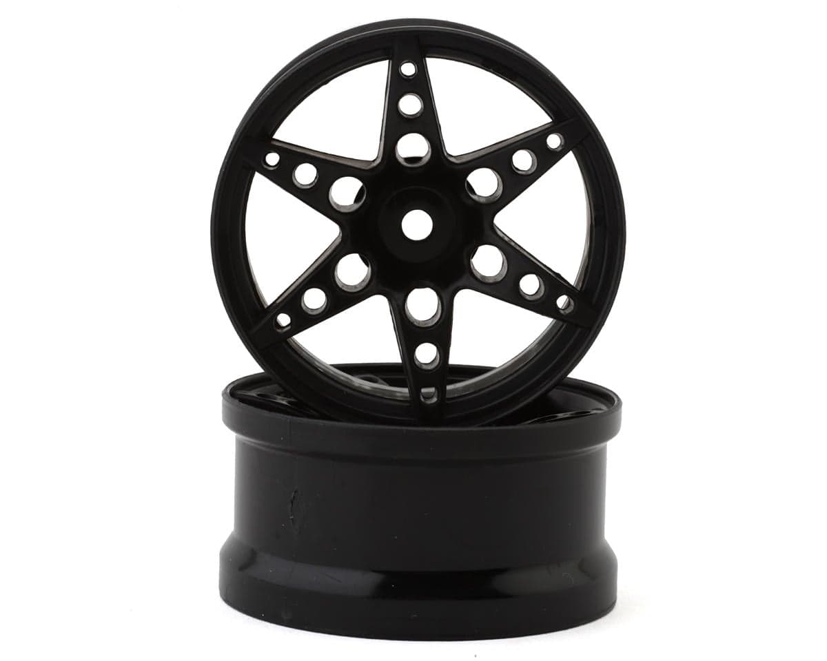 Sideways RC SRC R1 Multi-Spoke Nylon Drift Wheels (Black) (2) (6mm Offset) w/12mm Hex