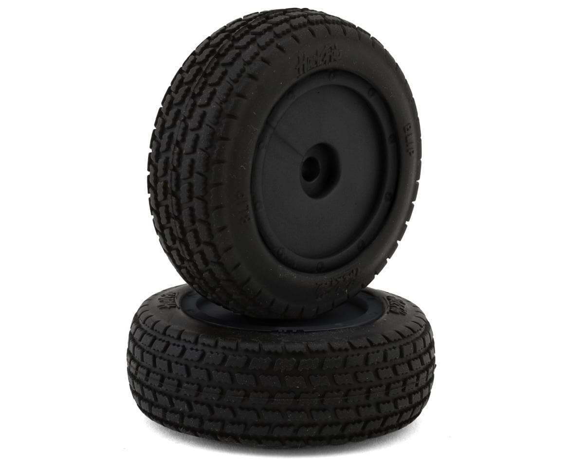 HackFab Losi Mini-B Blip Pre-Mounted Mini Front Oval Tires (Soft) (Black) (2)