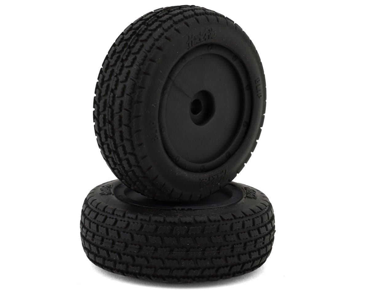 HackFab Losi Mini-B Blip Pre-Mounted Mini Front Oval Tires (Medium) (Black) (2)