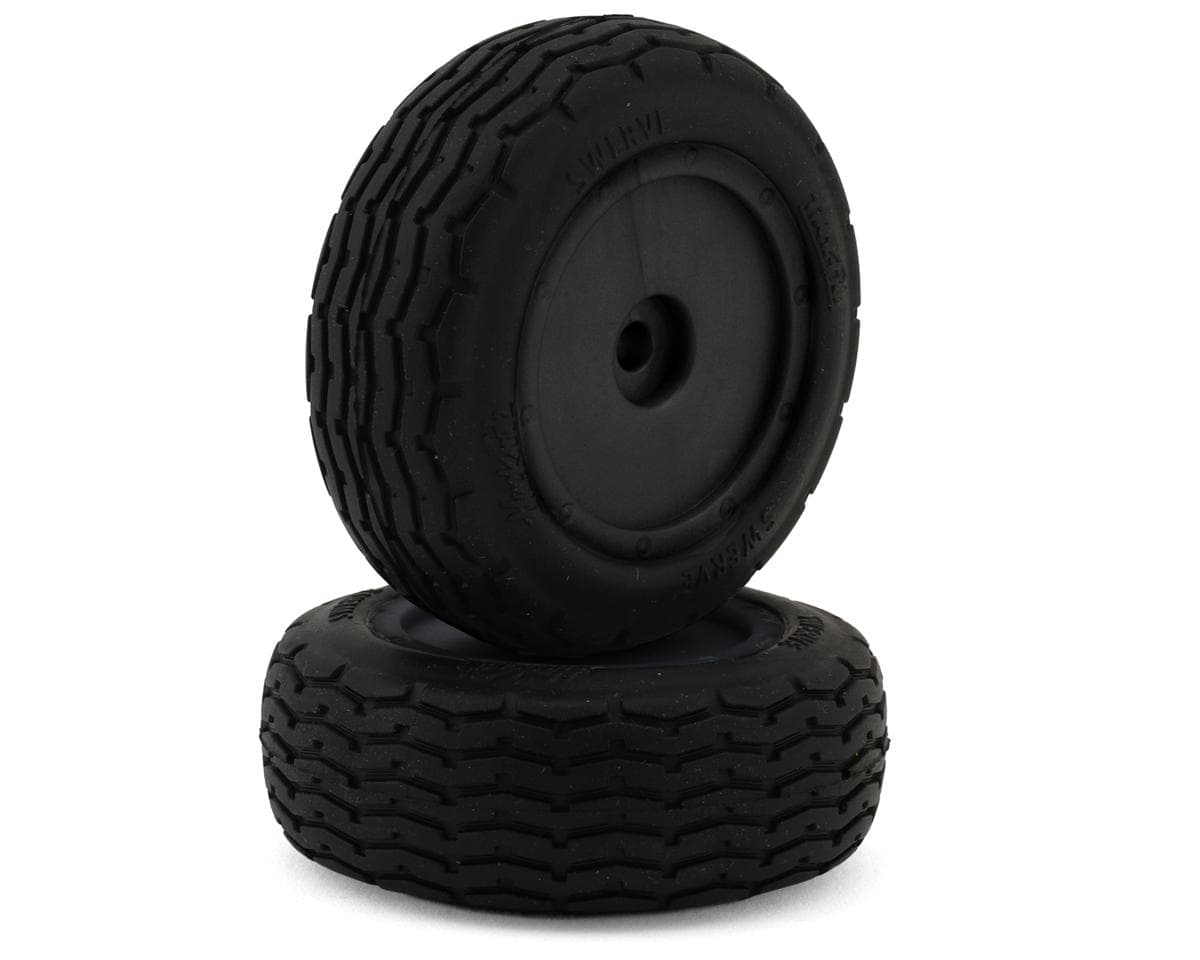 HackFab Losi Mini-B Swerve Pre-Mounted Mini Front Oval Tires (Medium) (Black) (2)