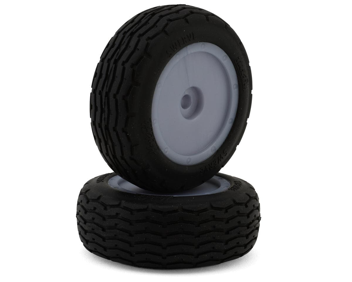 HackFab Losi Mini-B Swerve Pre-Mounted Mini Front Oval Tires (Medium) (Silver) (2)