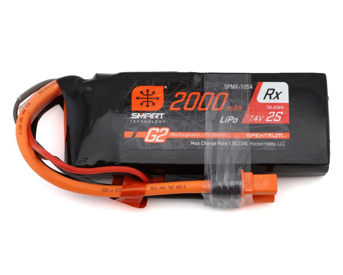 Spektrum RC 2S Smart G2 Receiver LiPo 15C Battery Pack (7.4V/2000mAh) w/IC3 Connector