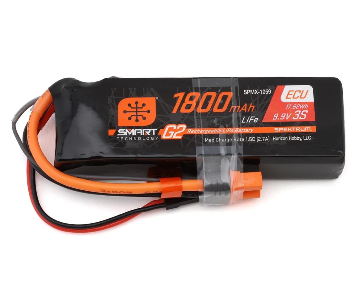 Spektrum RC 3S Smart G2 LiFe 10C Battery Pack (9.9V/1800mAh) w/IC3 Connector