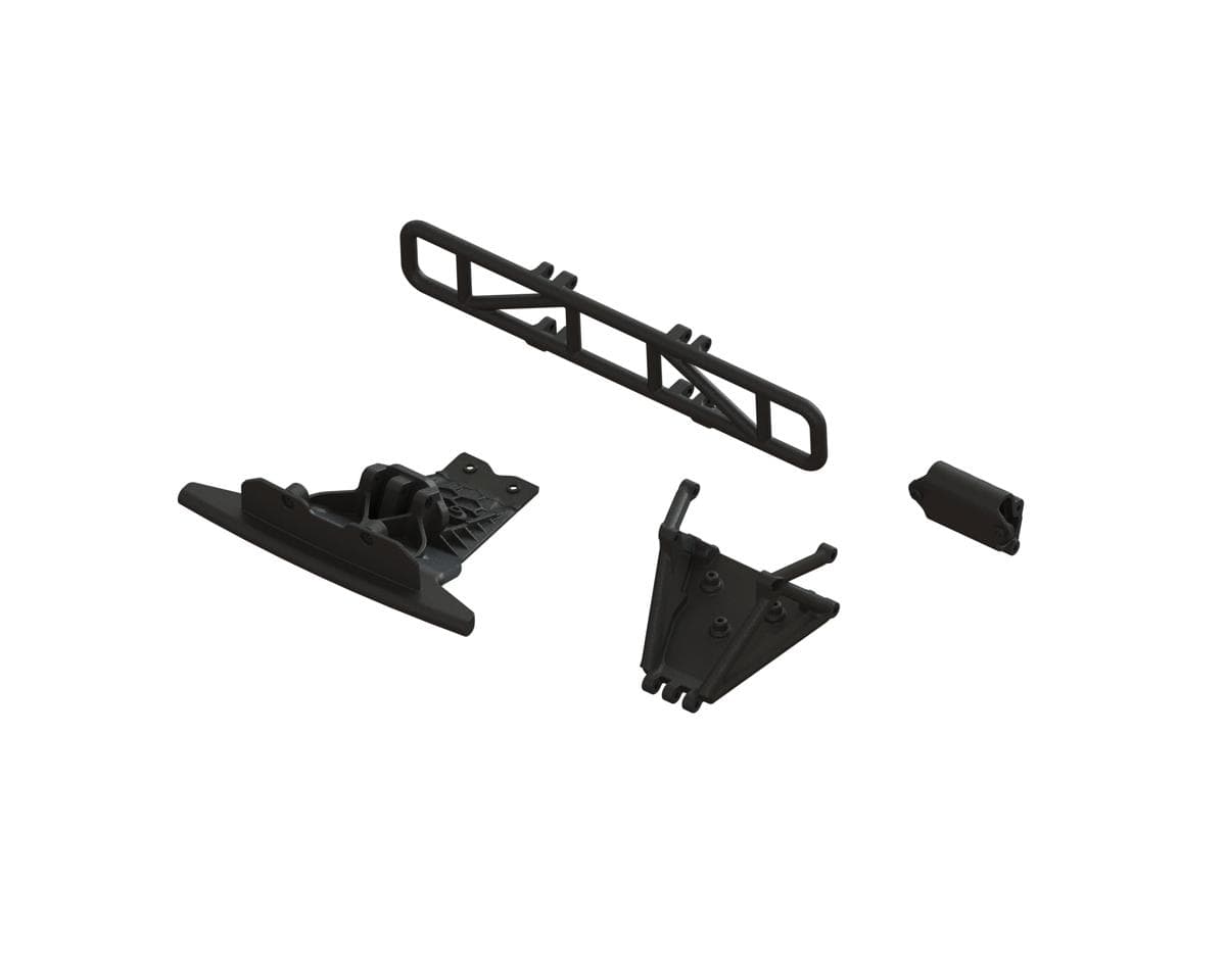 Arrma Fury Lower Skid And Bumper Mount Set, Black
