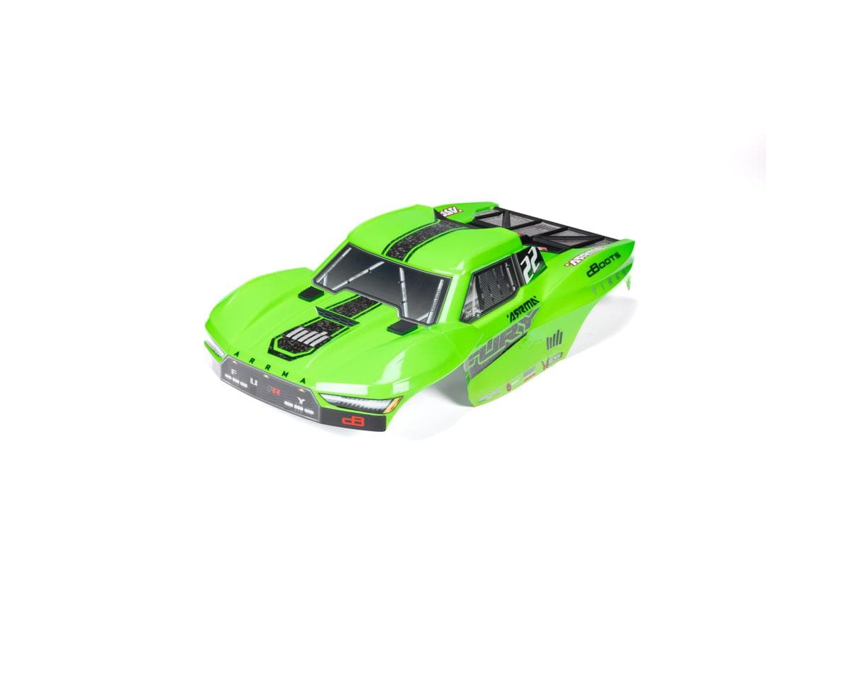 Arrma Fury 2WD 1/10 Clipless Painted Trimmed Body Set w/Decals (Green)