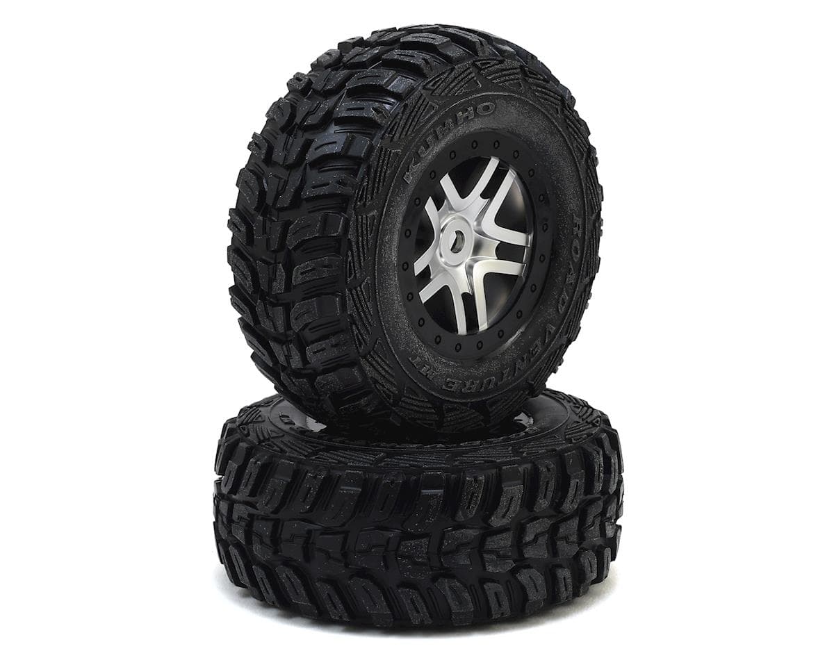Traxxas Kumho Venture MT Pre-Mounted Tires (Satin Chrome) (2) (S1) w/Split-Spoke Wheels
