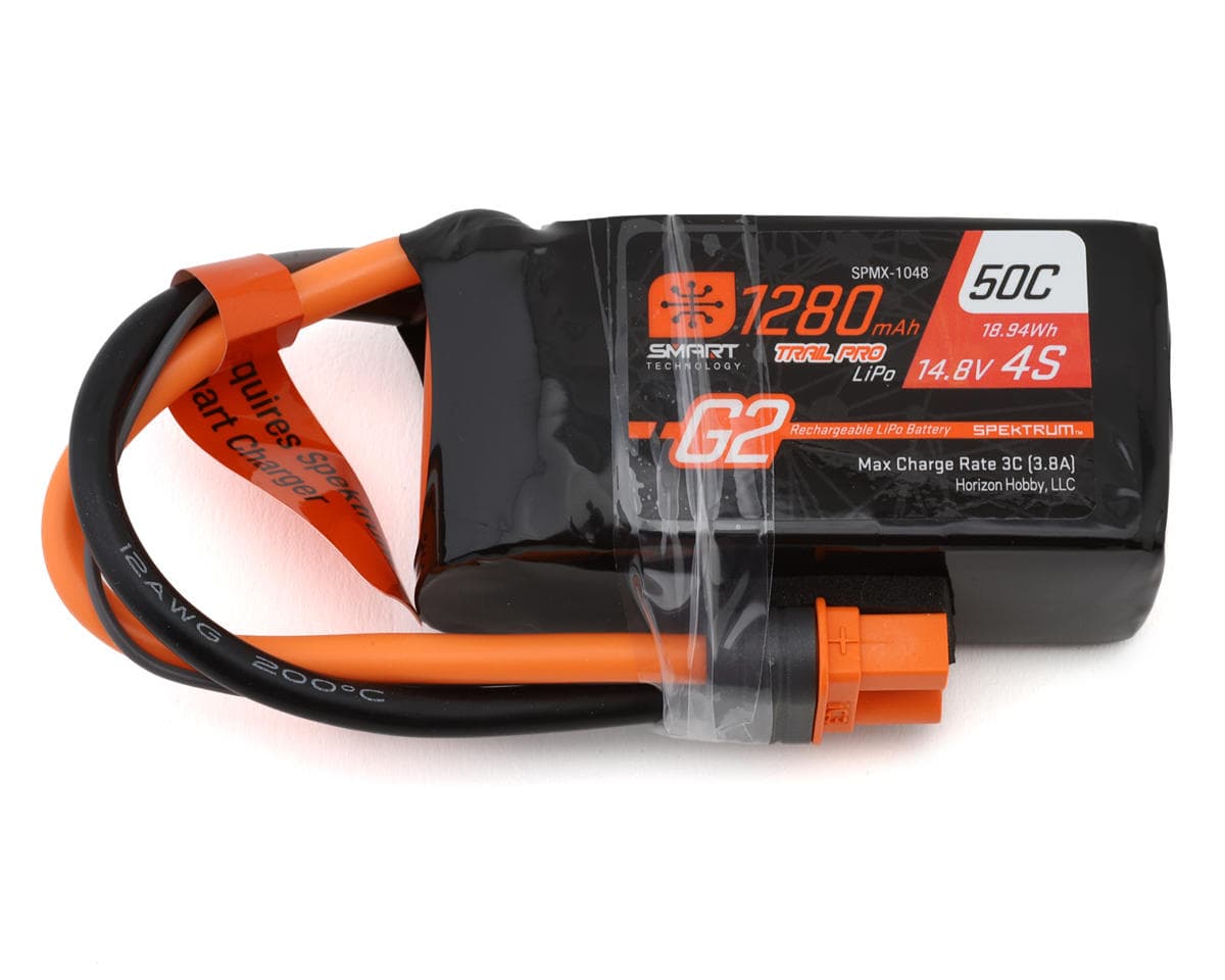 Spektrum RC 4S 50C Smart G2 Trail Pro LiPo Battery Pack (14.8V/1280mAh) w/IC3 Connector