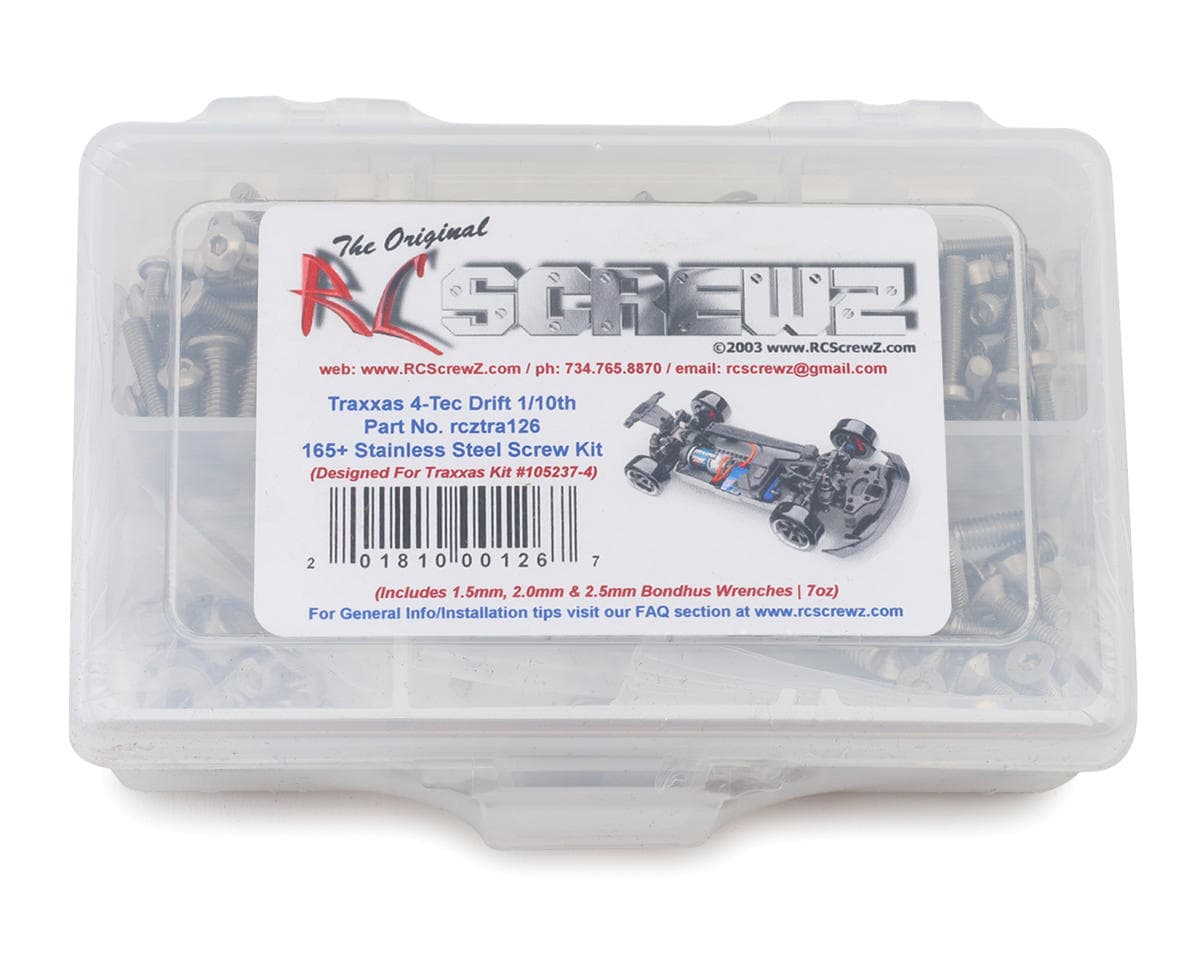 RC Screwz Stainless Steel Screw Kit for Traxxas® 4-Tec® 1/10 Drift Series (TRA105237-4)