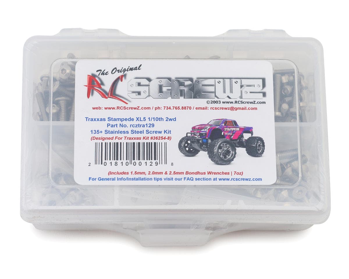 RC Screwz Stainless Steel Screw Kit for Traxxas® Stampede® XL-5 1/10 2WD Monster Truck (TRA36254-8)