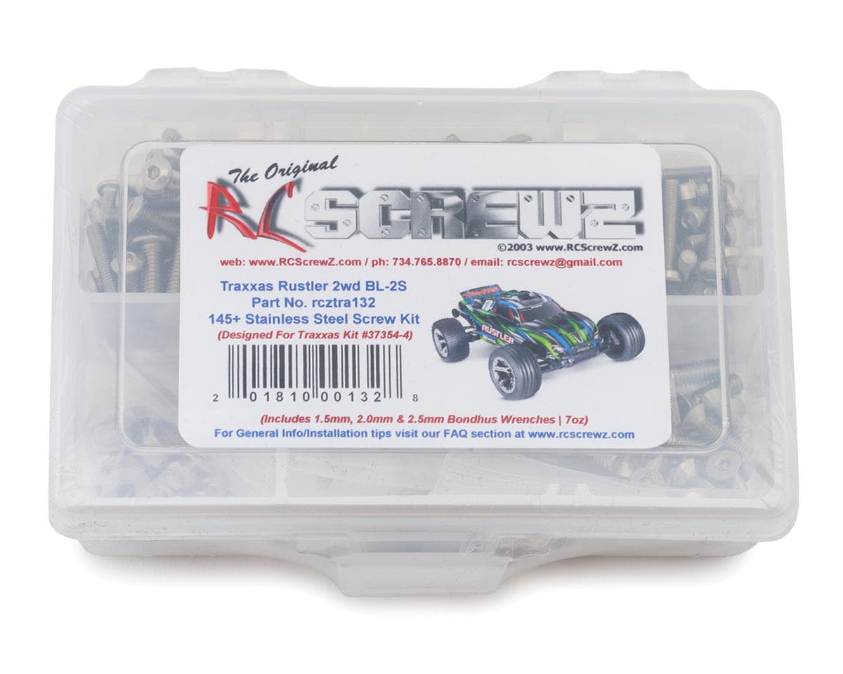 RC Screwz Stainless Steel Screw Kit for Traxxas® Rustler® BL-2s™ 1/10 2WD Stadium Truck (TRA37354-4)