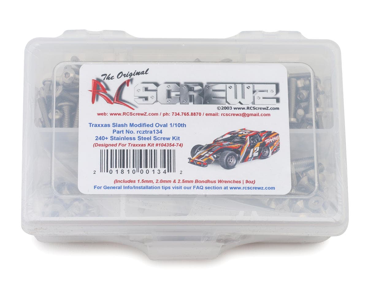RC Screwz Stainless Steel Screw Kit for Traxxas® Slash® Modified 1/10 2WD Oval Racer (TRA104354-74)