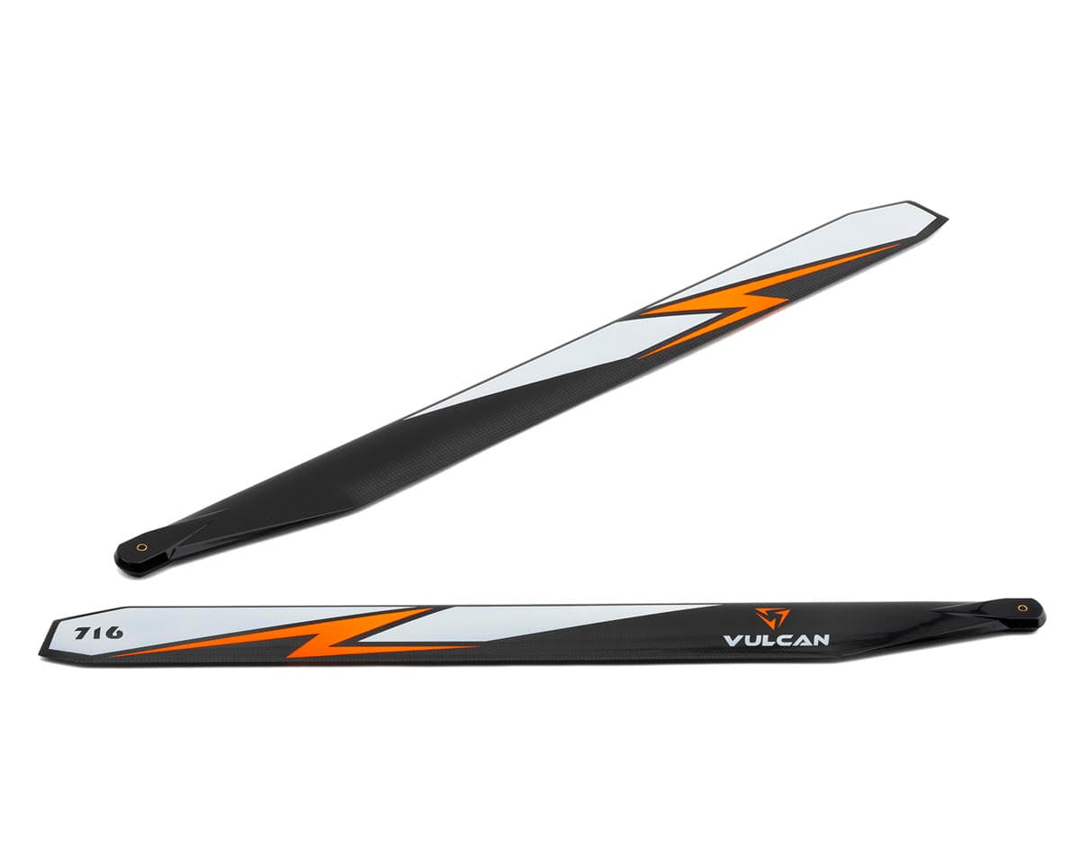 Vulcan Rotors 716mm Carbon Fiber Main Blade Combo Set (Orange) w/105mm Tail Blades