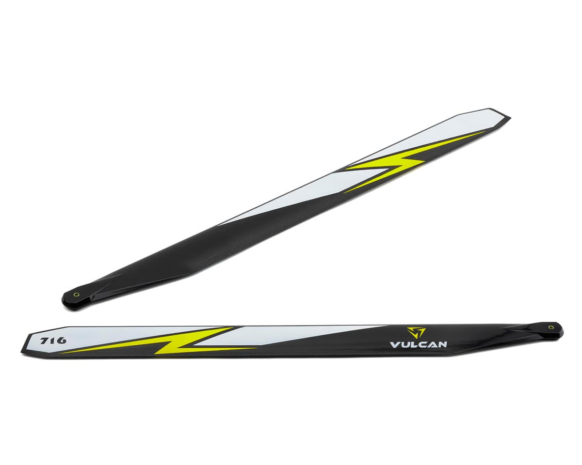Vulcan Rotors 716mm Carbon Fiber Main Blade Combo Set (Yellow) w/105mm Tail Blades