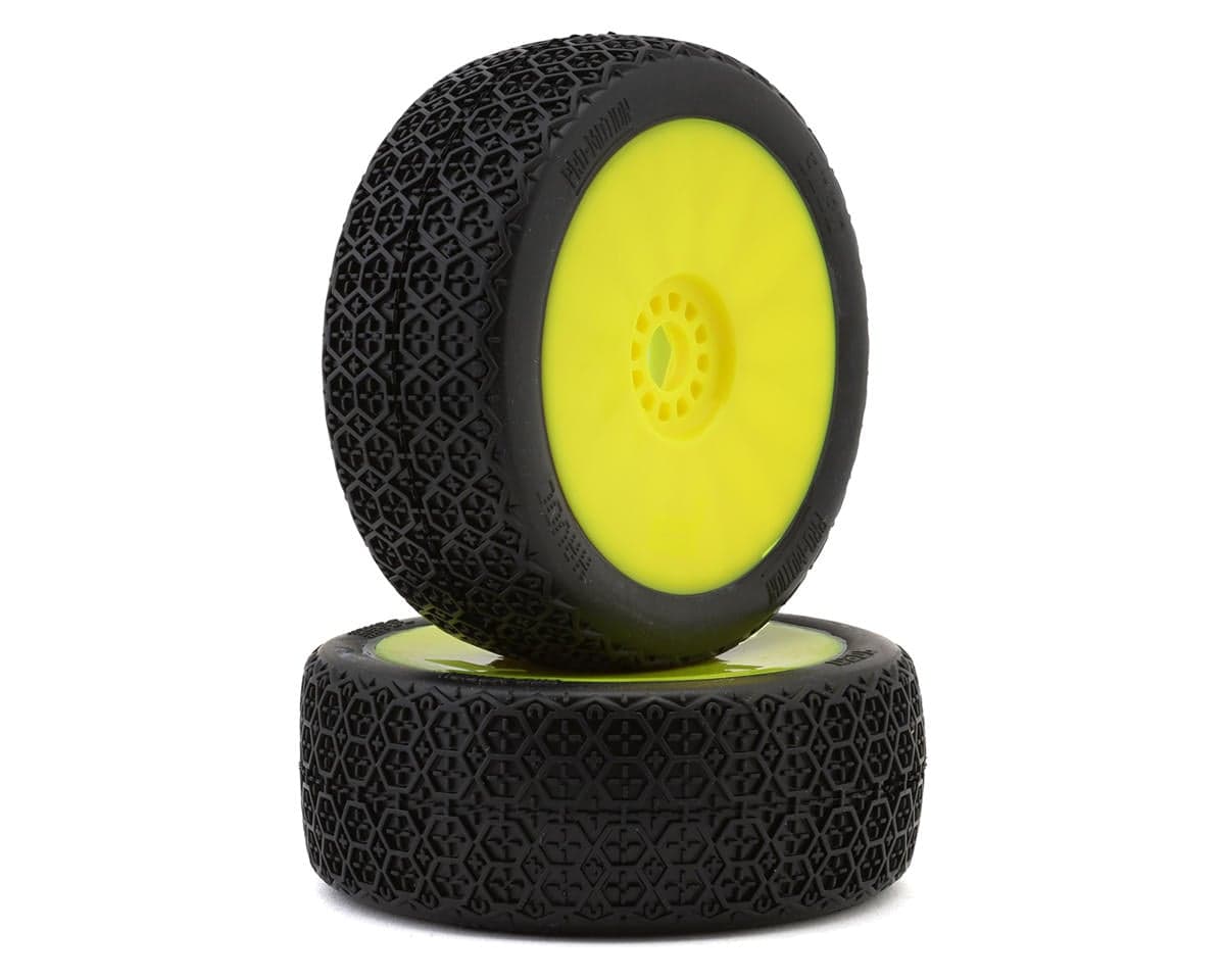 Pro-Motion Havoc 1/8 Buggy Pre-Mount Tires (Yellow) (2) (Super Soft - Long Wear)