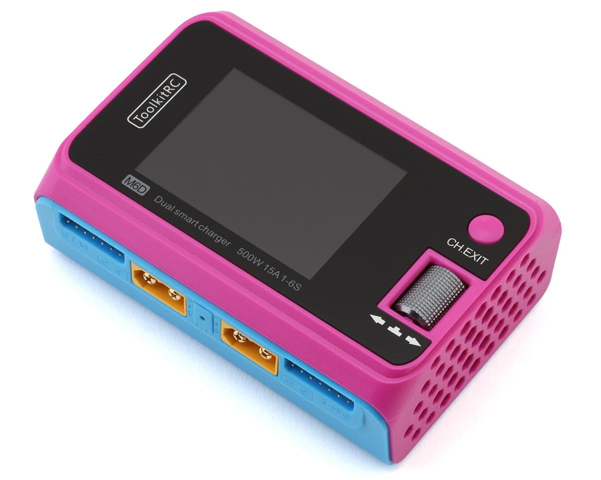 ToolkitRC M6D Dual DC Battery Charger Workstation (6S/15A/250W) (Hawaii Pink) (Summer Limited Edition)