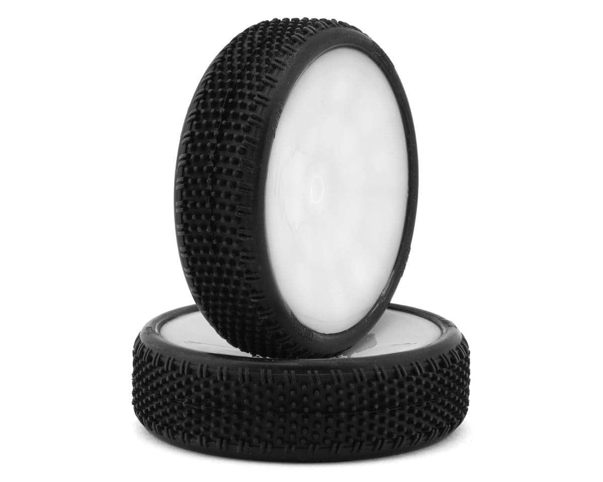 Pro-Motion Viper 2.2" 2WD Front LP Carpet 1/10 Pre-Mounted Buggy Tires (White) (C2 Blue Medium/Hard) (2) w/12mm Hex