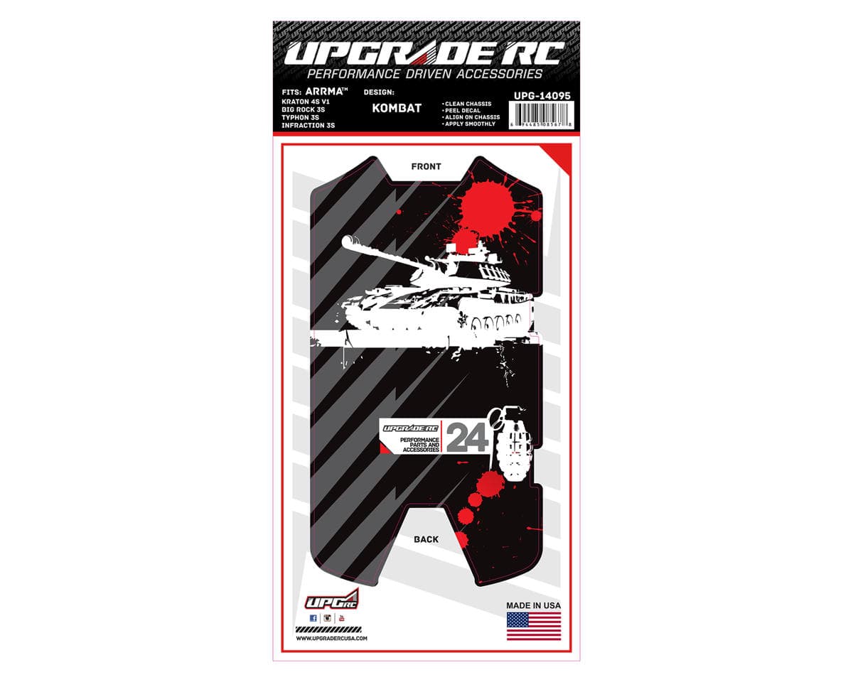 UpGrade RC Chassis Protector for Arrma® 3S (Kombat) (1) (Big Rock 3S/Typhon 3S/Infraction 3S)