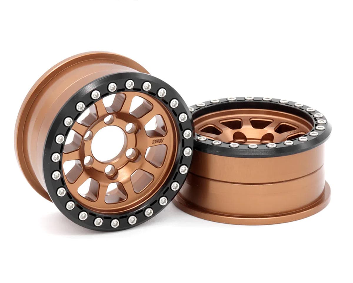 Vanquish Products 1.9" Battle Born Sierra CNC Aluminum Crawler Beadlock Wheels (Bronze) (2)