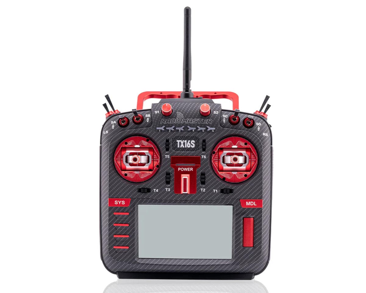 RadioMaster TX16S MKII Max 2.4GHz 16-Channel Radio System w/AG01 Gimbal (ELRS) (Red)