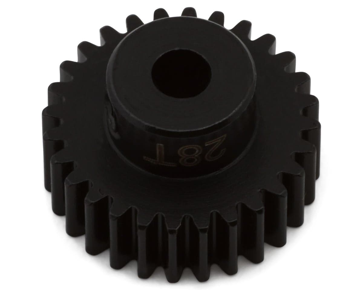 Hot Racing Mod 0.5 Hard Blackened Steel Pinion Gear (3.17mm Bore) (28T)