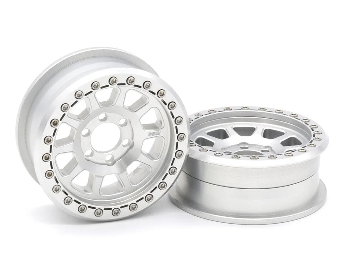 Vanquish Products 2.2" Battle Born Wheels Sierra CNC Aluminum Crawler Beadlock Wheels (Clear) (2)