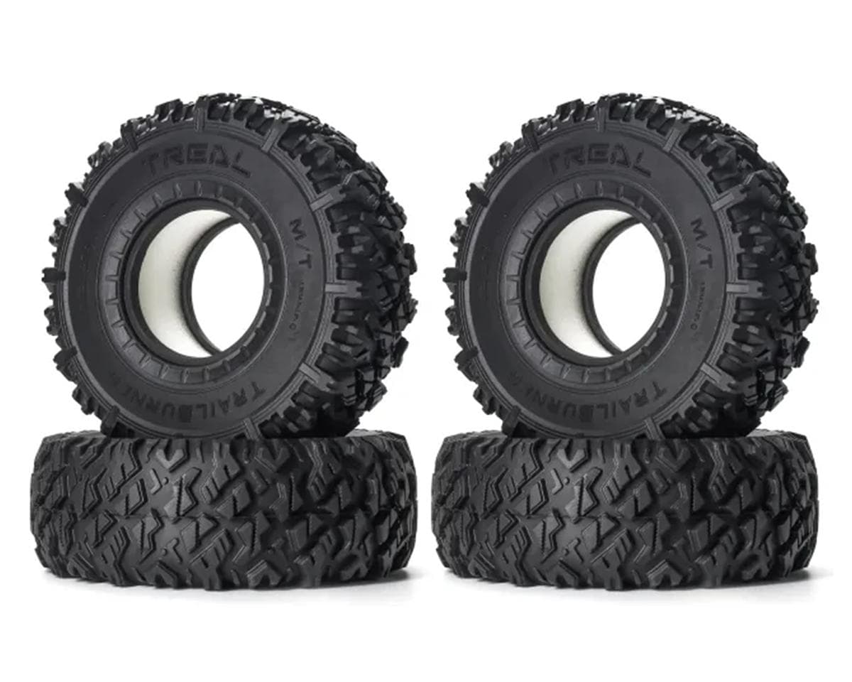 Treal Hobby Trailburner 1.9" Rubber Rock Crawler Tires (4) w/Foam Inserts